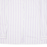 KANDAHAR Mens Shirt Purple Striped Long Sleeve XL
