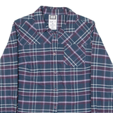 HELLY HANSEN Womens Shirt Blue Check Long Sleeve S