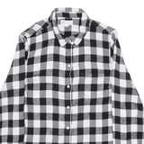 GAP Womens Flannel Shirt White Gingham Long Sleeve S