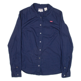 LEVI'S Womens Plain Shirt Blue Long Sleeve S