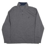 NAUTICA Womens Sweatshirt Grey 1/4 Zip XL