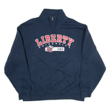 JANSPORT Liberty University Mens Sweatshirt Blue 1/4 Zip USA XL