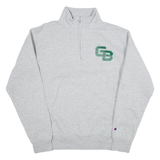 CHAMPION GB Mens Sweatshirt Grey 1/4 Zip M