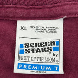 England Screen Stars Single Stitch T-Shirt - XL Burgundy Cotton