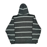 Tommy Hilfiger Striped Hoodie - XL Gray Cotton Blend
