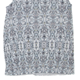 COMMA Womens Printed Top Grey Sleeveless Geometric UK 10