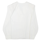 Womens Blouse White V-Neck Long Sleeve L