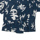 WEINBERG PARIS Womens Printed Blouse Blue V-Neck M