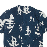 WEINBERG PARIS Womens Printed Blouse Blue V-Neck M