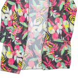 Womens Kimono Top Black Long Sleeve Floral M