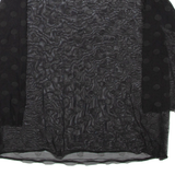 VRS WOMAN Sheer Womens Top Black 3/4 Sleeve Spotted S
