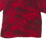 Womens Printed Blouse Red V-Neck Floral M