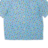 SOLANGE MONDOR Womens Printed Shirt Blue Collared Spotted L