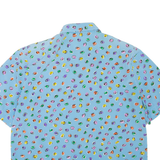 SOLANGE MONDOR Womens Printed Shirt Blue Collared Spotted L