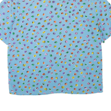 SOLANGE MONDOR Womens Printed Shirt Blue Collared Spotted L