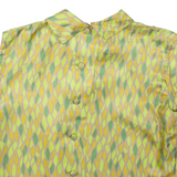 Womens Printed Blouse Green Collared Sleeveless Spotted L