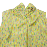 Womens Printed Blouse Green Collared Sleeveless Spotted L
