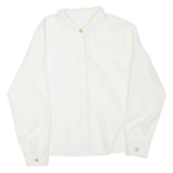 Womens Shirt White Collared Long Sleeve L