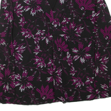 BIAGGINI Womens Printed Top Black V-Neck Long Sleeve Floral XL