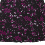 BIAGGINI Womens Printed Top Black V-Neck Long Sleeve Floral XL