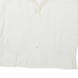 Womens Blouse White V-Neck M