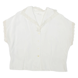 Womens Blouse White V-Neck M