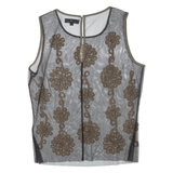 DAY Sheer Womens Top Black Sleeveless M