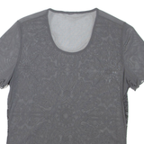 Sheer Womens Printed Top Grey Floral M