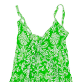ZARA Womens Printed Top Green V-Neck Sleeveless Paisley M