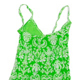 ZARA Womens Printed Top Green V-Neck Sleeveless Paisley M