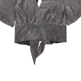 TERRANOVA Womens Cropped Blouse Silver S