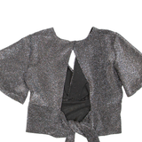 TERRANOVA Womens Cropped Blouse Silver S