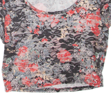 Womens Cropped Top Black Floral S