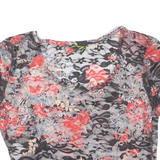 Womens Cropped Top Black Floral S