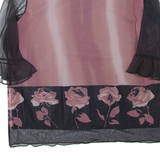 Womens Printed Top Pink 3/4 Sleeve Floral XL