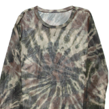 ZARA Sheer Womens Printed Top Green Long Sleeve M