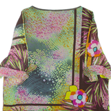 Womens Printed Top Green Crazy Pattern L