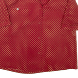 Womens Printed Blouse Red Collared Spotted L