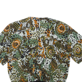 NOTATIONS Womens Printed Top Green Crazy Pattern M