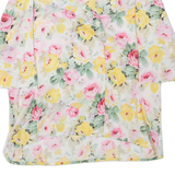 Womens Printed Top Beige V-Neck Floral XL