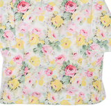 Womens Printed Top Beige V-Neck Floral XL