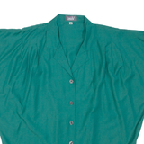 LINEA V Womens Blouse Green Collared L