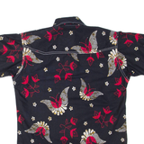 Womens Printed Shirt Black Collared Floral M