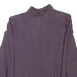 Womens Blouse Purple High Neck Long Sleeve L
