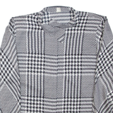 Womens Printed Blouse Black Collared Long Sleeve Check XL