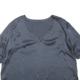 Womens Printed Top Blue V-Neck Spotted 3XL