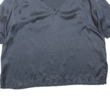 Womens Printed Top Blue V-Neck Spotted 3XL