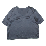 Womens Printed Top Blue V-Neck Spotted 3XL