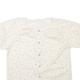 Womens Printed Top Beige Floral L