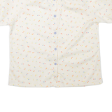 Womens Printed Top Beige Floral L